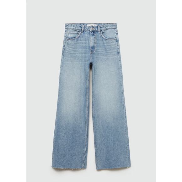 MANGO Danila Wide-Leg High-Rise Cotton Jeans - 4 - Picture 1 of 8